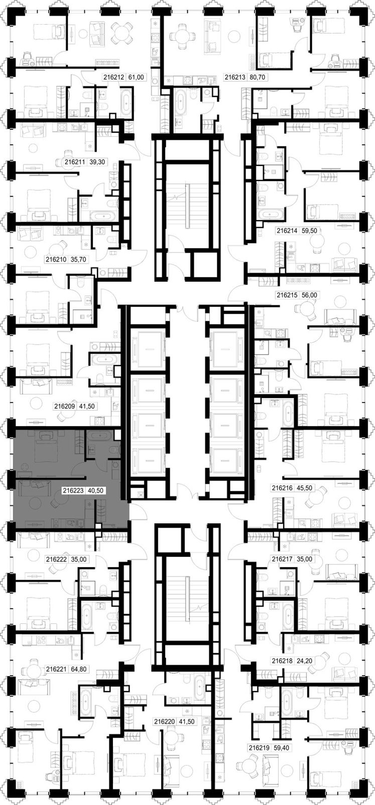 1-комнатная квартира, 40,5 м² — фото 2