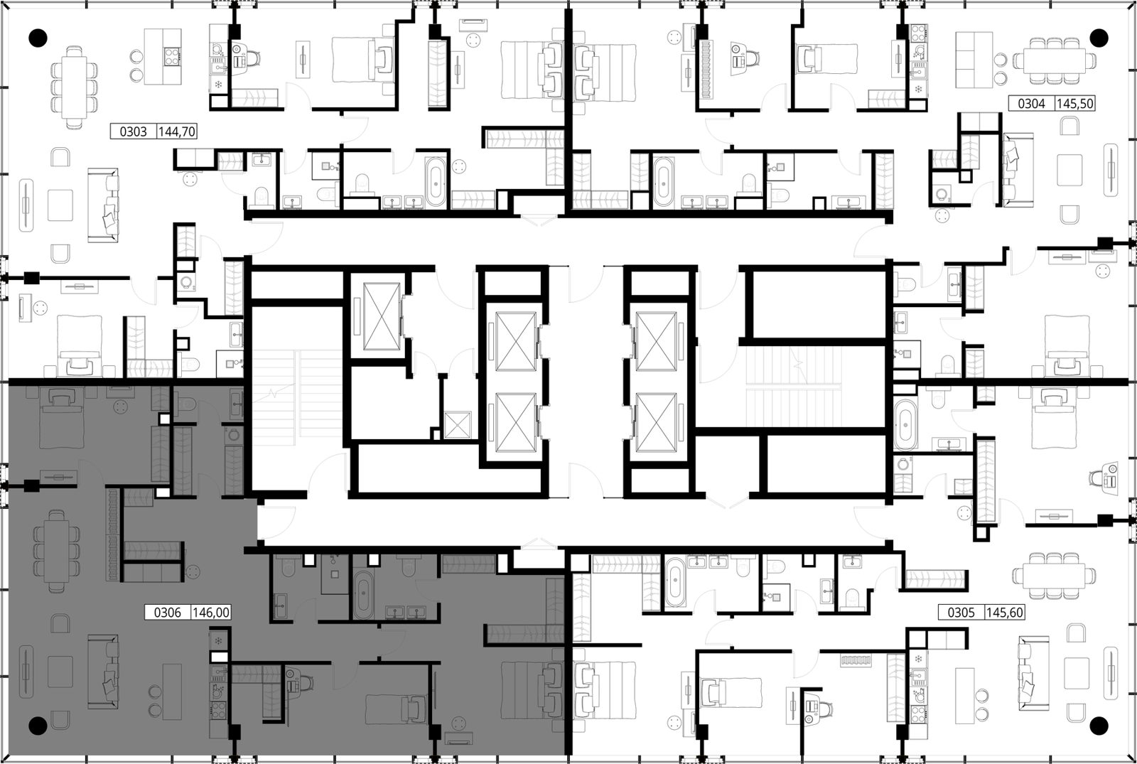 3-комнатная квартира, 146 м² — фото 2
