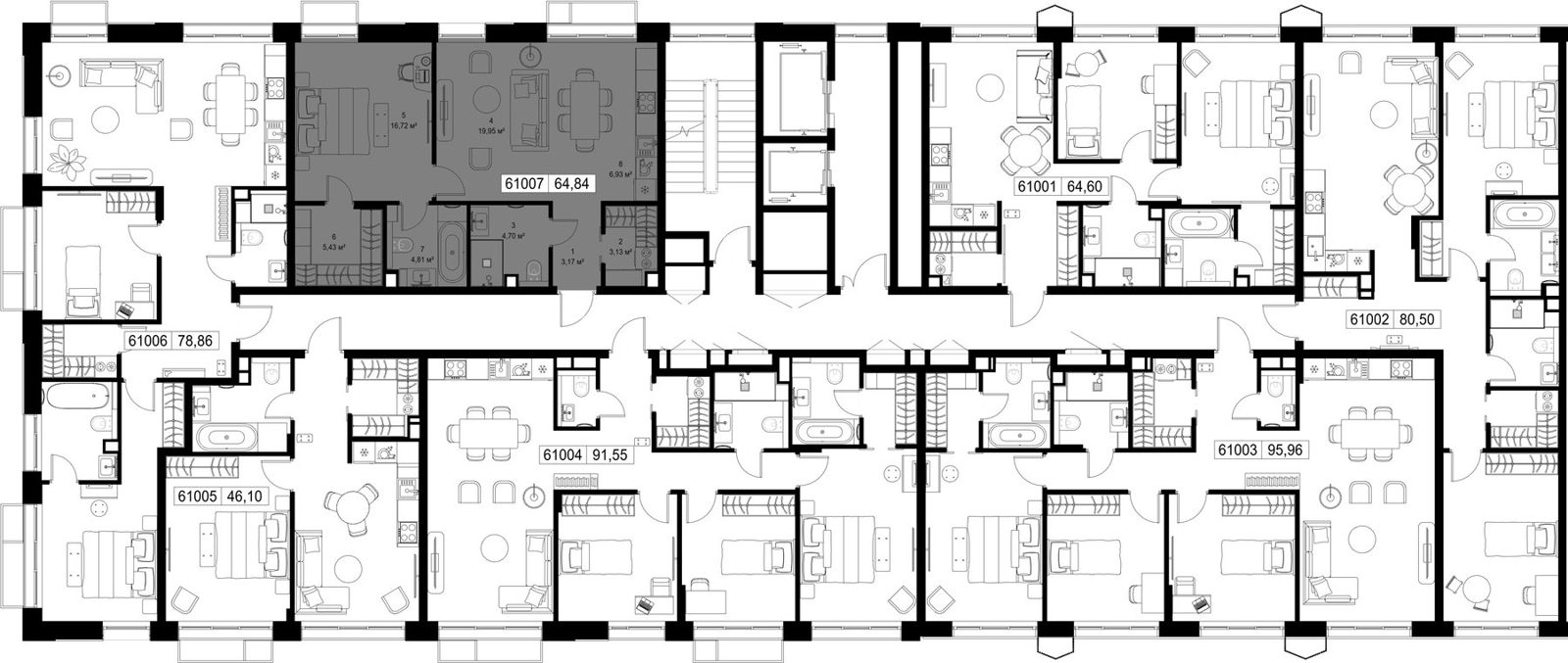 1-комнатная квартира, 64,8 м² — фото 2