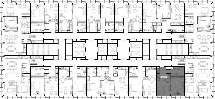 1-комнатная квартира, 43,8 м² — фото 2