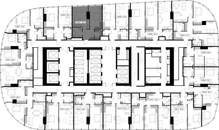 1-комнатная квартира, 55,8 м² — фото 2