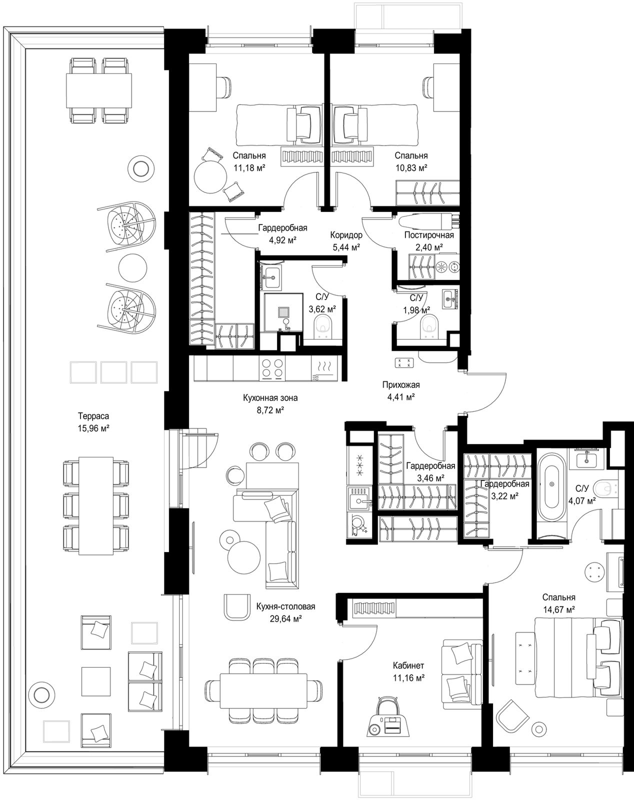 4-комнатная квартира, 135,7 м²