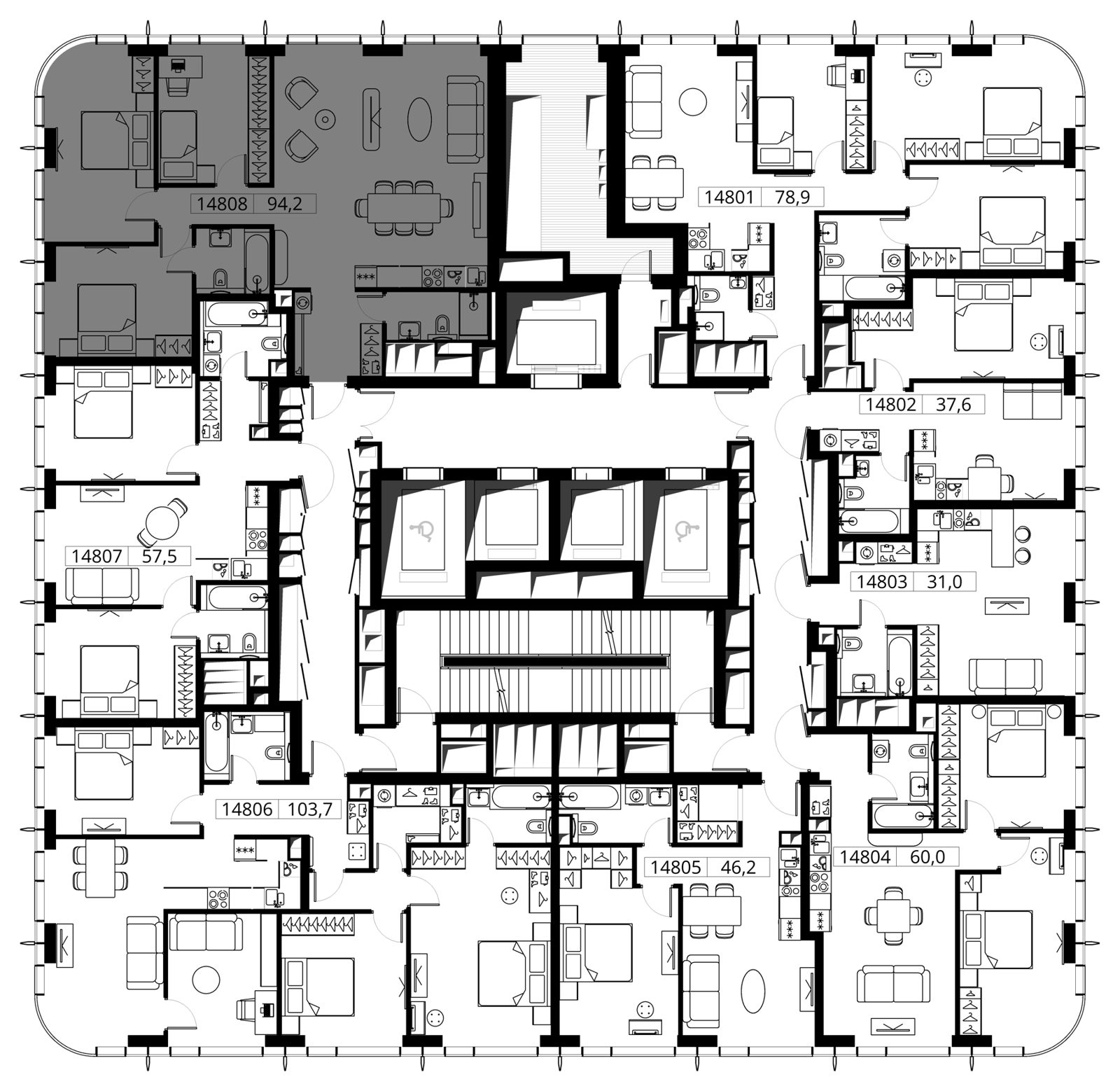 3-комнатная квартира, 94,2 м² — фото 2