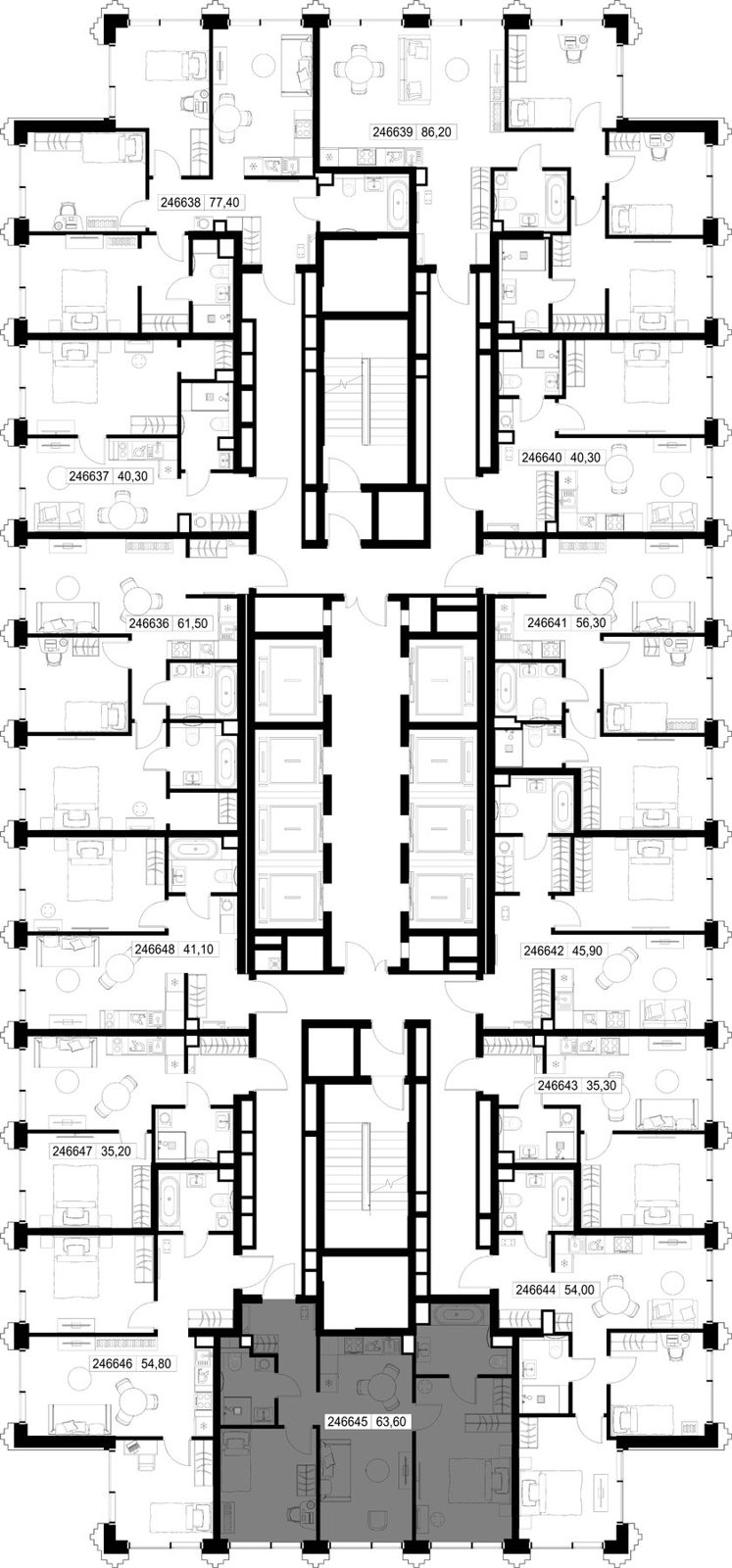 2-комнатная квартира, 63,6 м² — фото 2