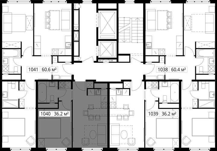 1-комнатная квартира, 36,2 м² — фото 2