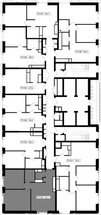 2-комнатная квартира, 62,1 м² — фото 2