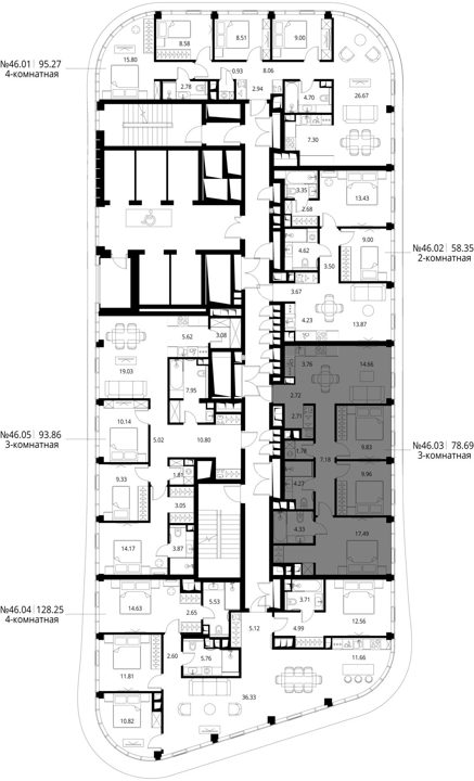 3-комнатная квартира, 78,7 м² — фото 2