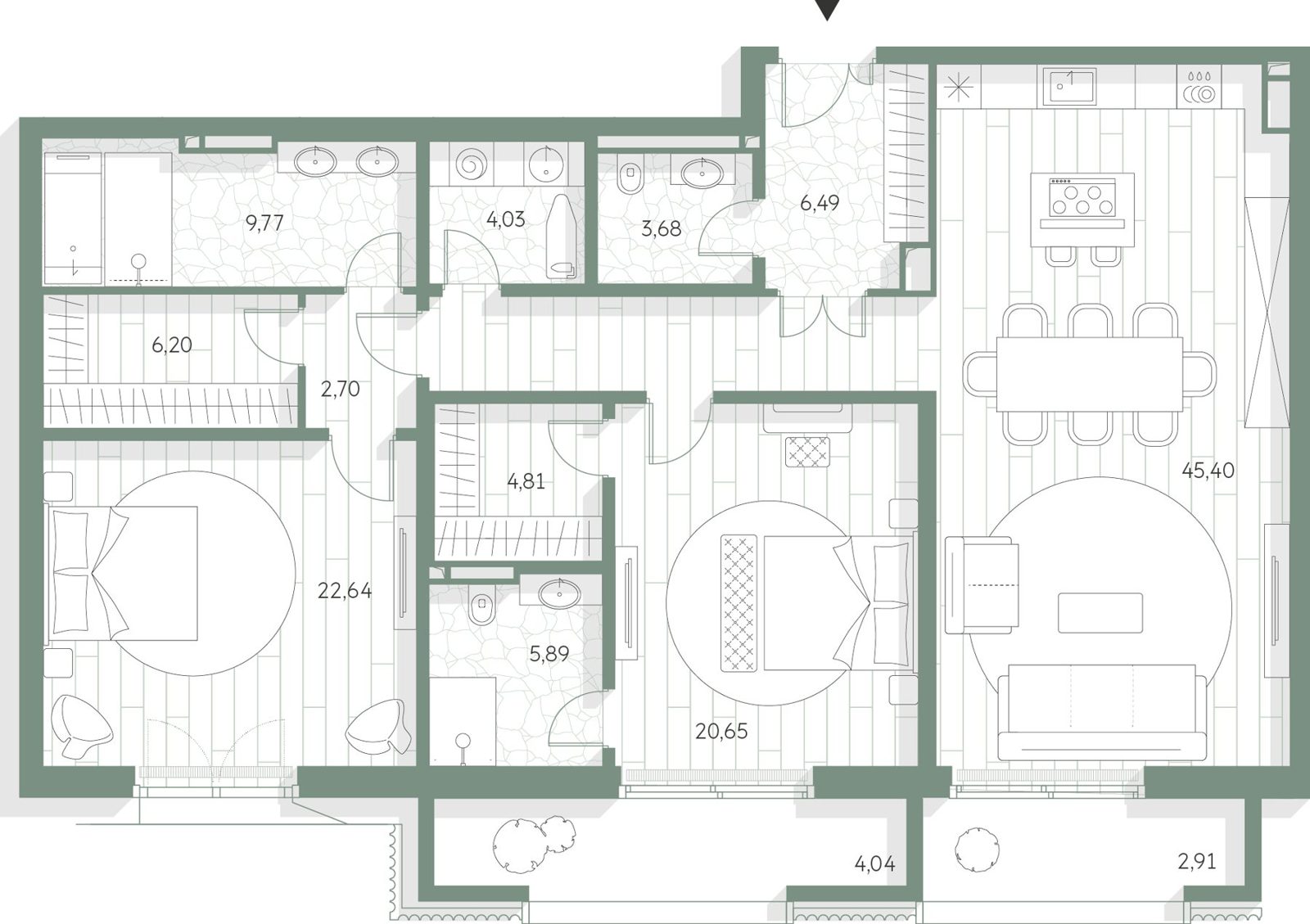 2-комнатная квартира, 148,1 м²