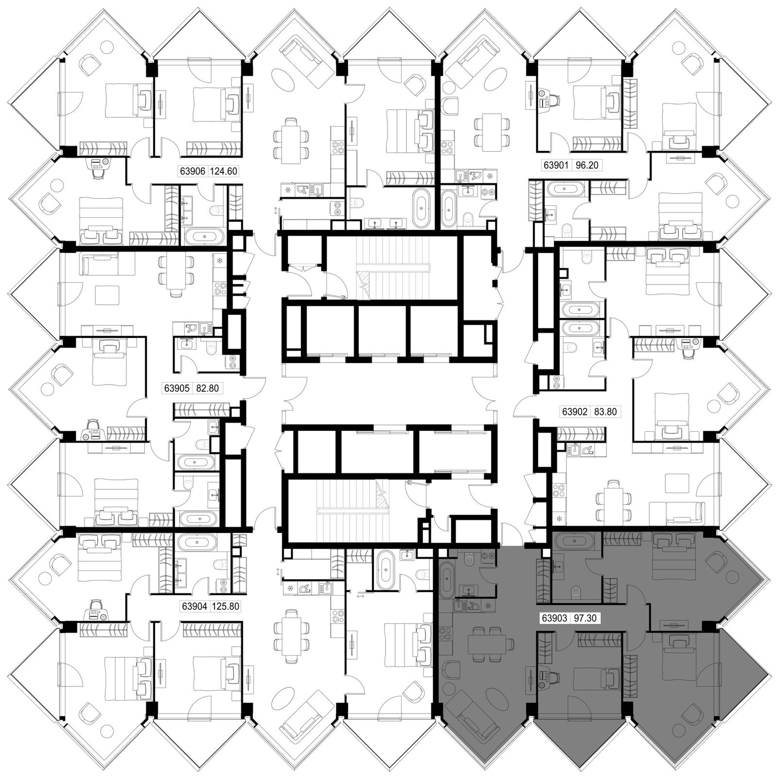 3-комнатная квартира, 97,3 м² — фото 2
