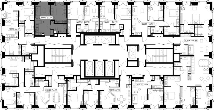 1-комнатная квартира, 37,1 м² — фото 2