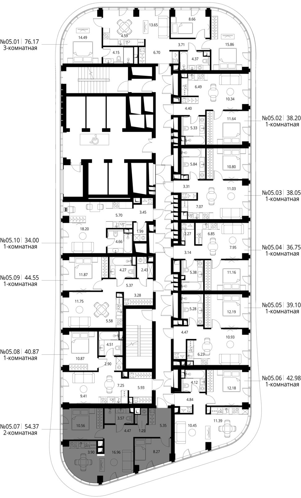 2-комнатная квартира, 54,4 м² — фото 2