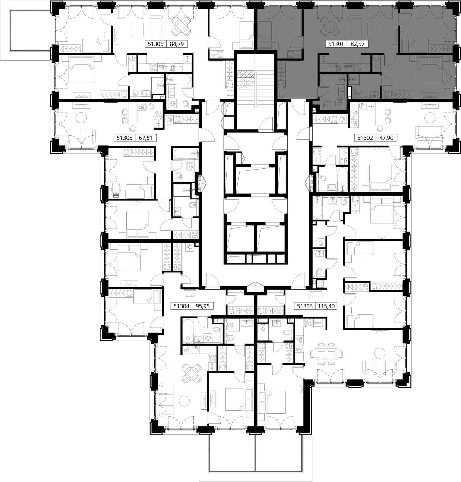 3-комнатная квартира, 82,6 м² — фото 2
