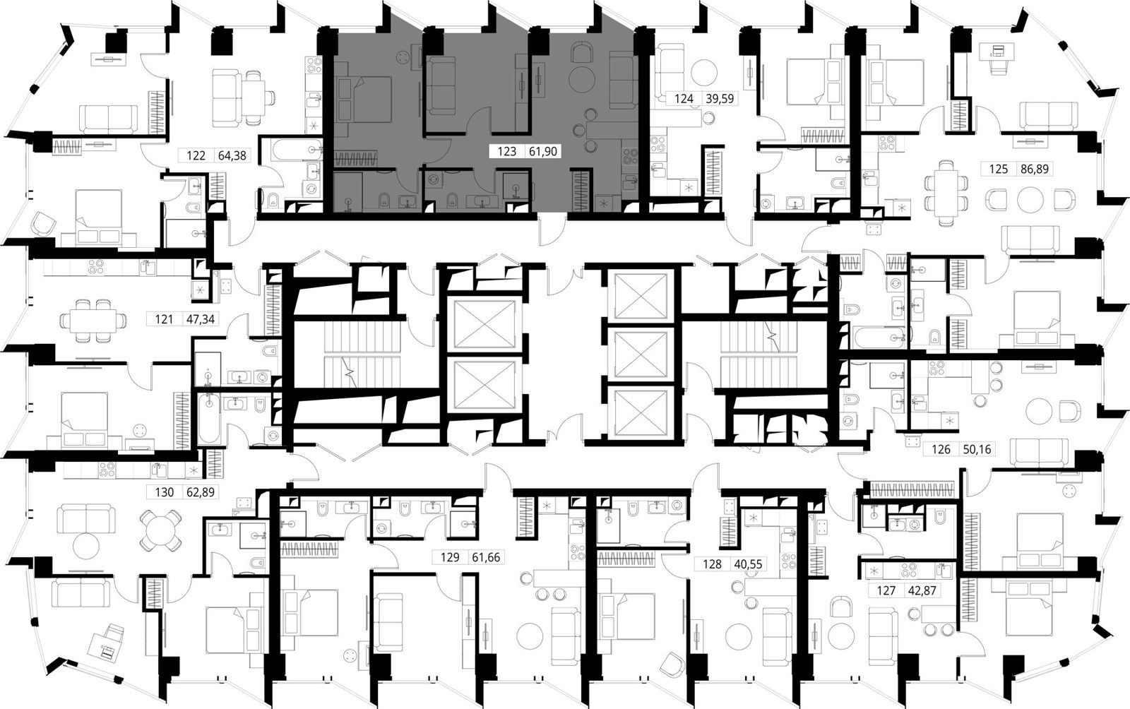 2-комнатная квартира, 62,2 м² — фото 2