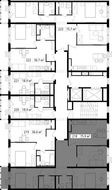 3-комнатная квартира, 75,9 м² — фото 2