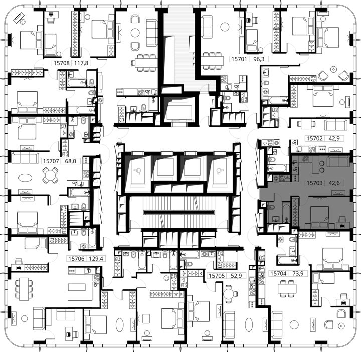1-комнатная квартира, 42,6 м² — фото 2