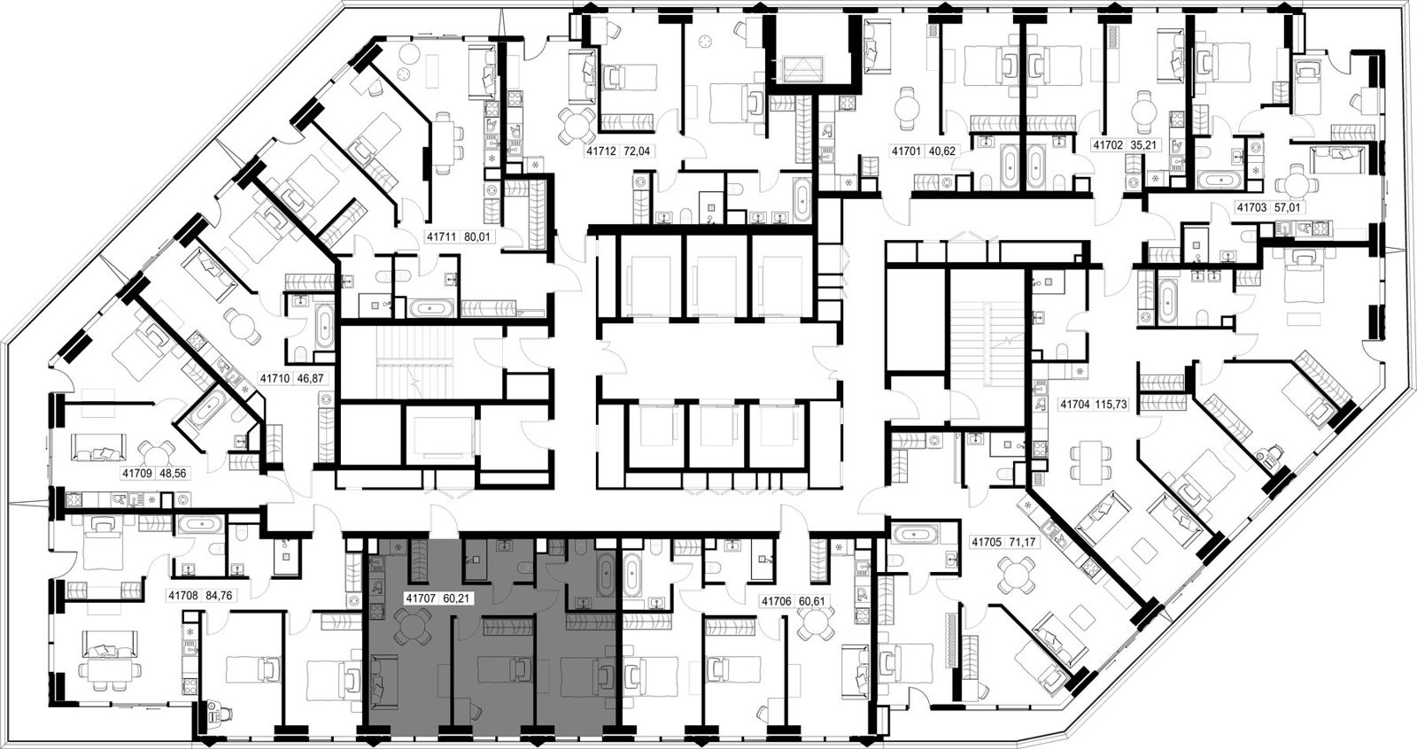 2-комнатная квартира, 60,2 м² — фото 2