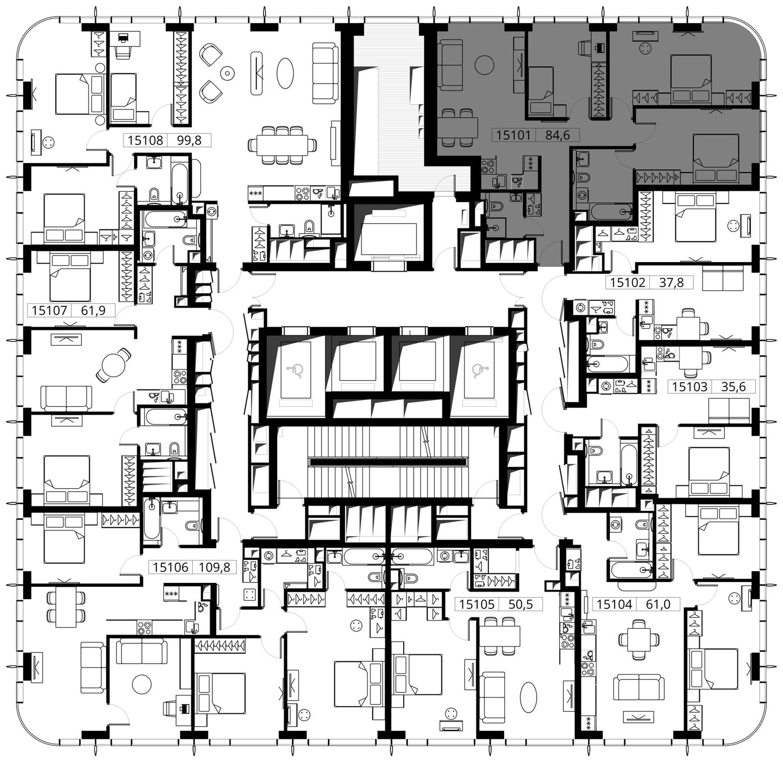 3-комнатная квартира, 84,6 м² — фото 2