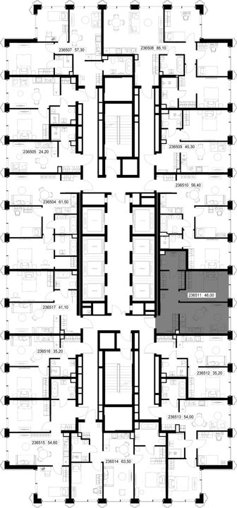 1-комнатная квартира, 46 м² — фото 2