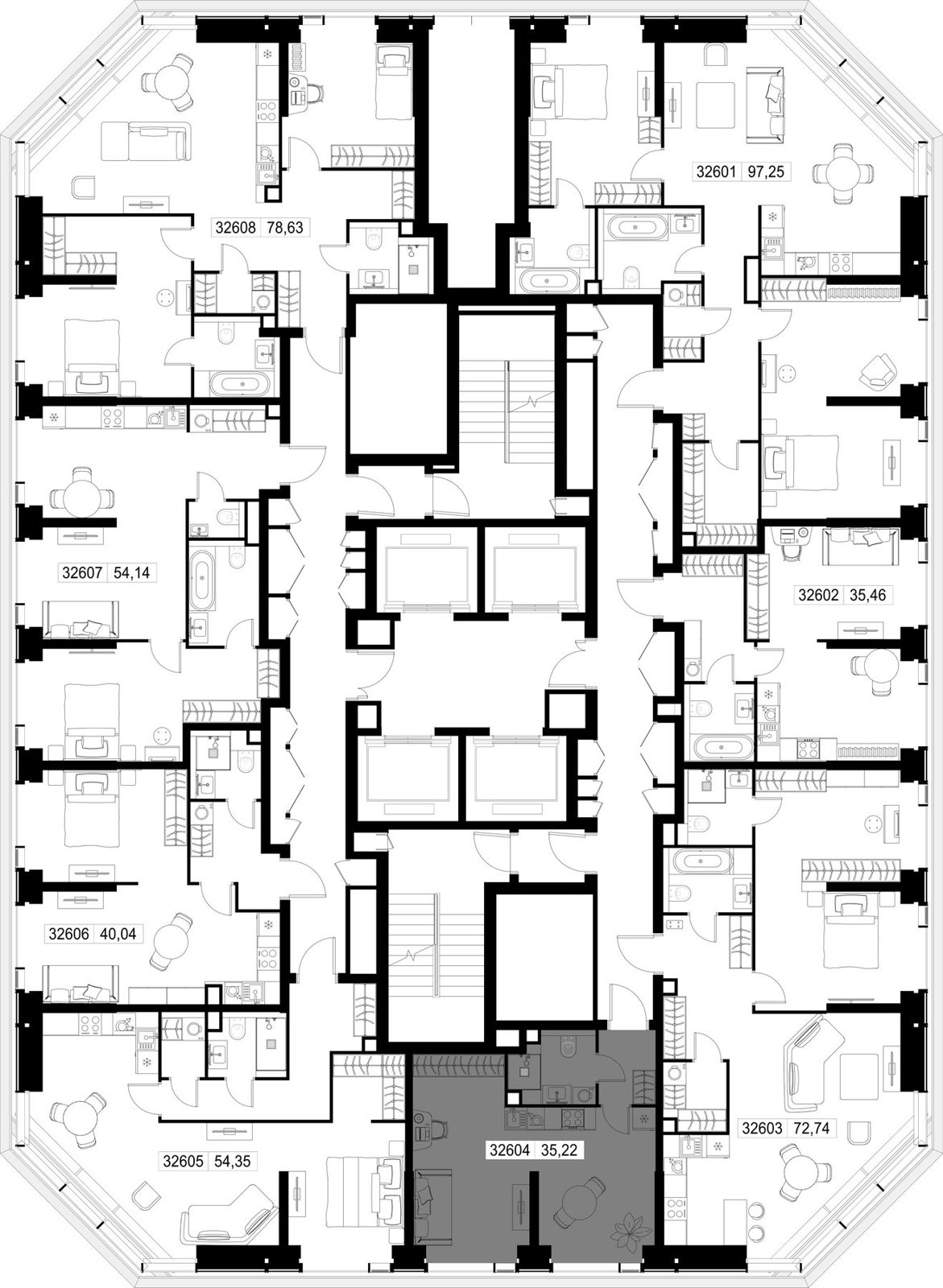 1-комнатная квартира, 35,2 м² — фото 2