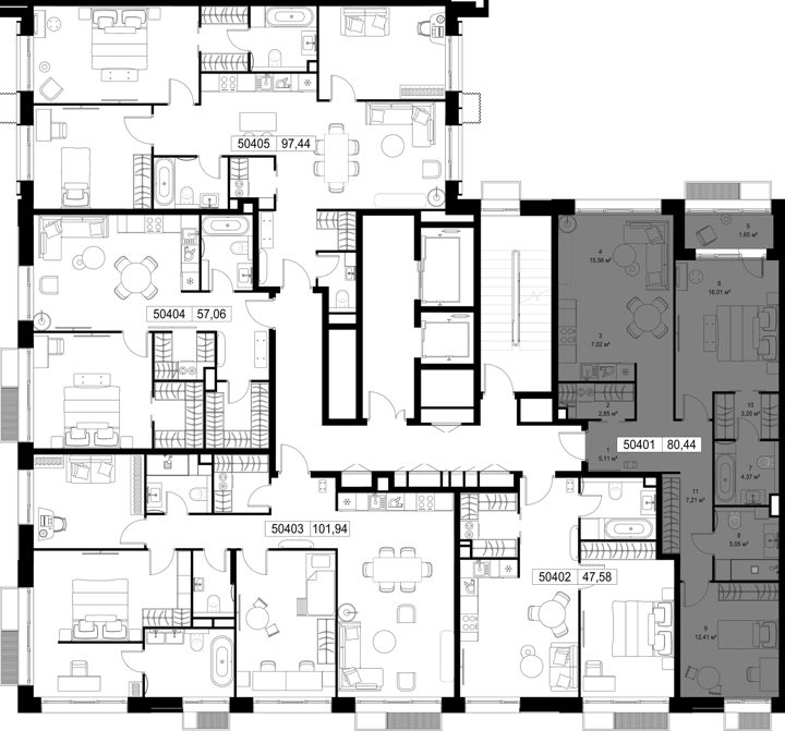 2-комнатная квартира, 80,4 м² — фото 3