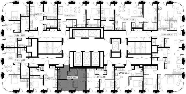 1-комнатная квартира, 30,8 м² — фото 2
