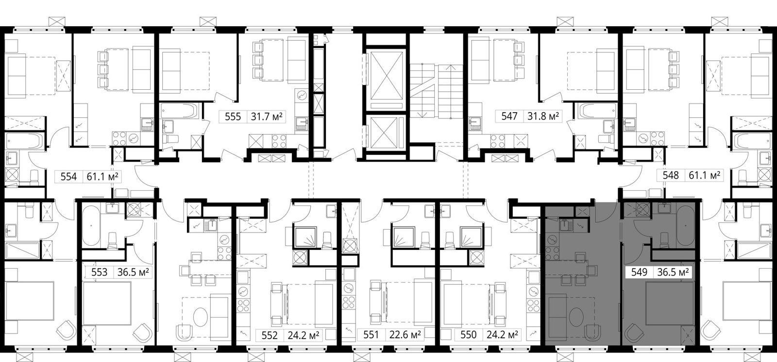 1-комнатная квартира, 36,5 м² — фото 2