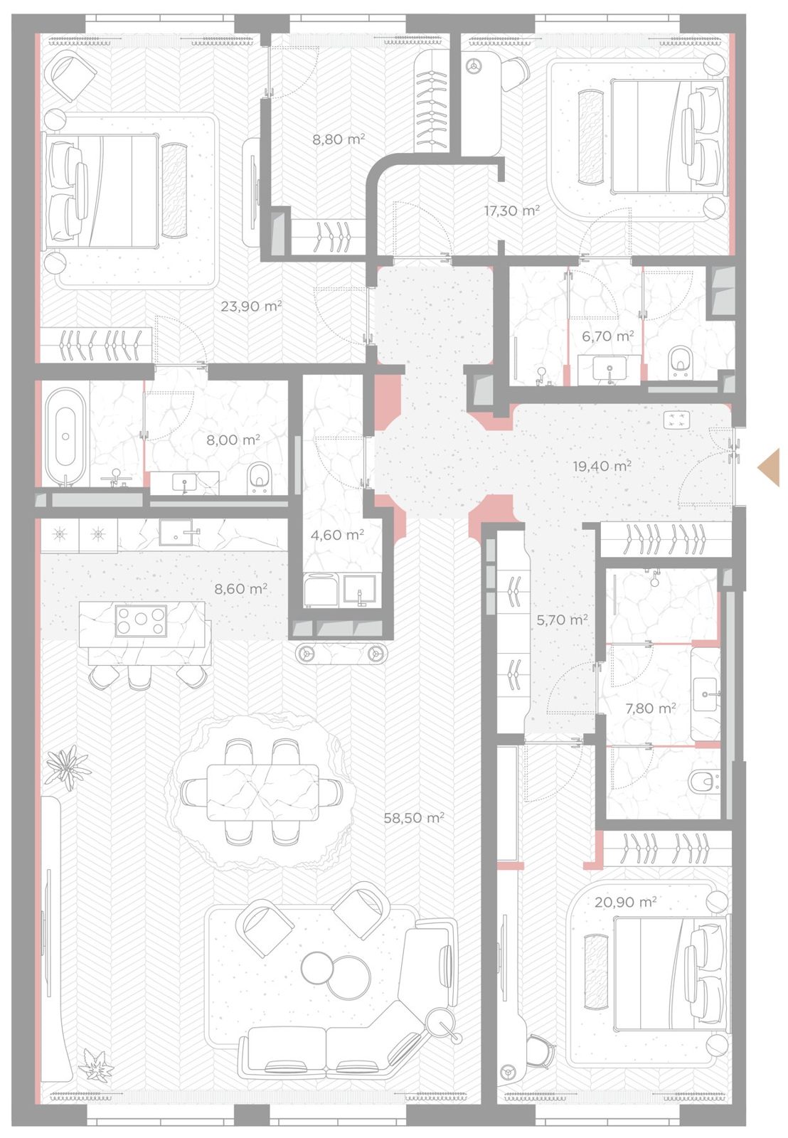 3-комнатная квартира, 190,2 м²
