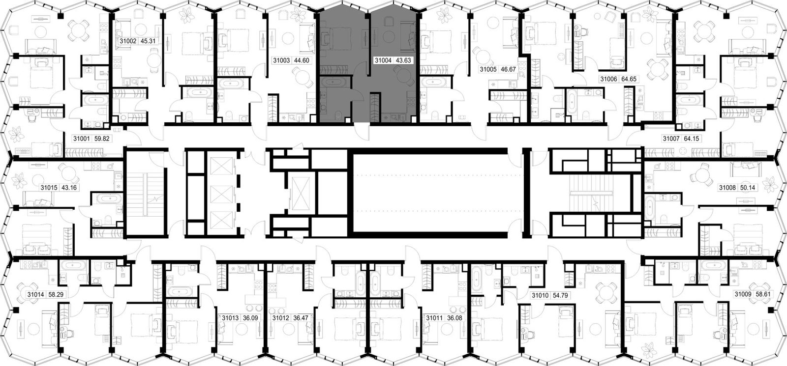 1-комнатная квартира, 43,6 м² — фото 2