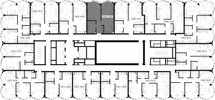 1-комнатная квартира, 43,6 м² — фото 2