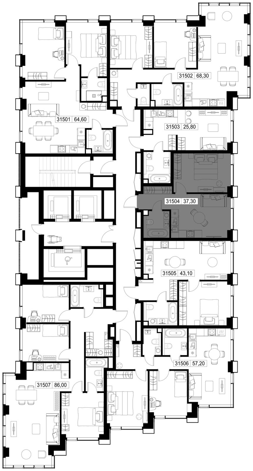 1-комнатная квартира, 37,3 м² — фото 2