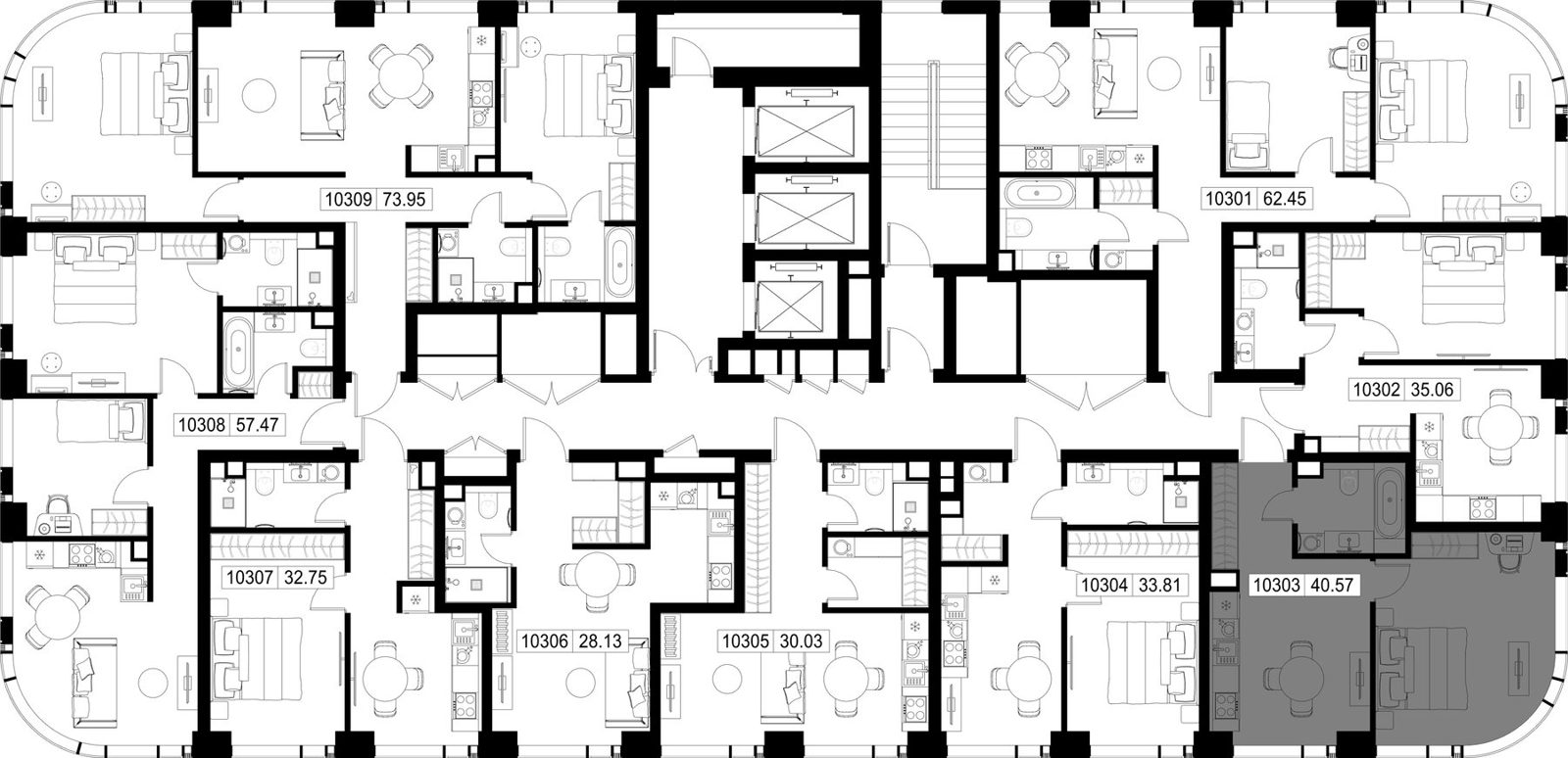 1-комнатная квартира, 40,6 м² — фото 2