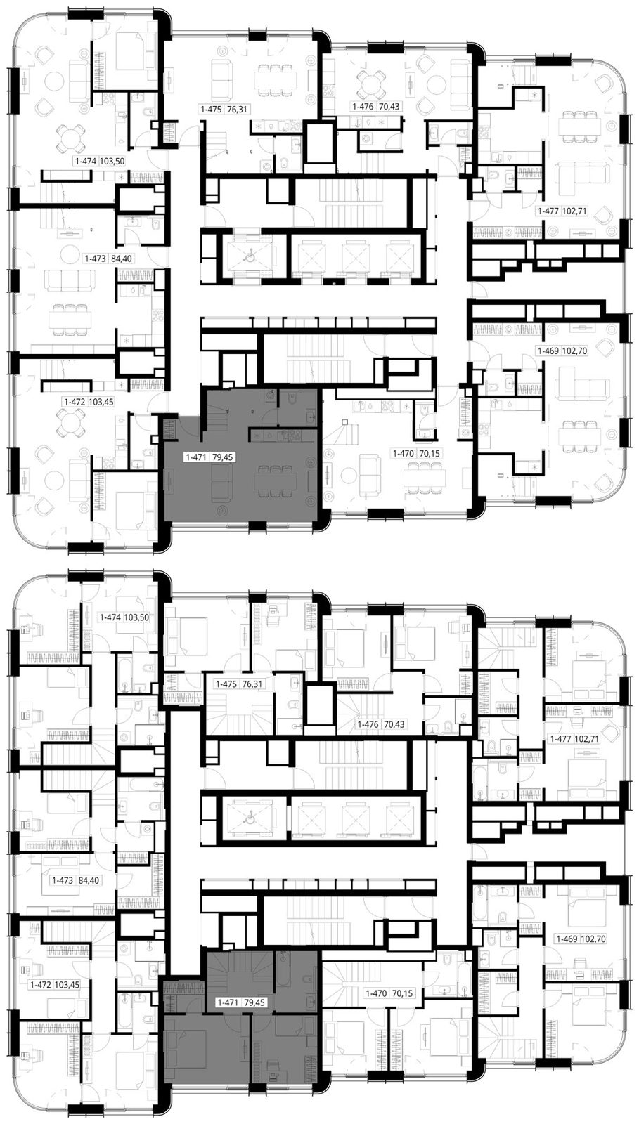 2-комнатная квартира, 79,4 м² — фото 2