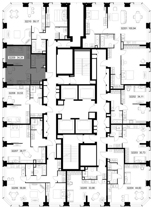 1-комнатная квартира, 34,3 м² — фото 3