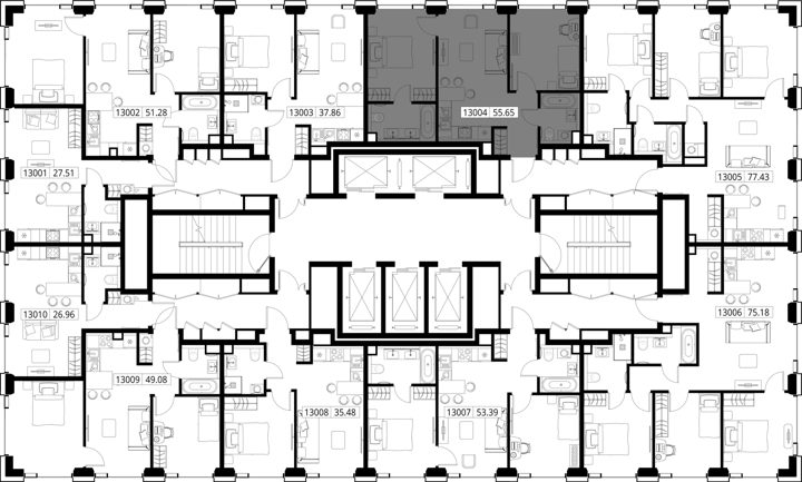 2-комнатная квартира, 55,6 м² — фото 2