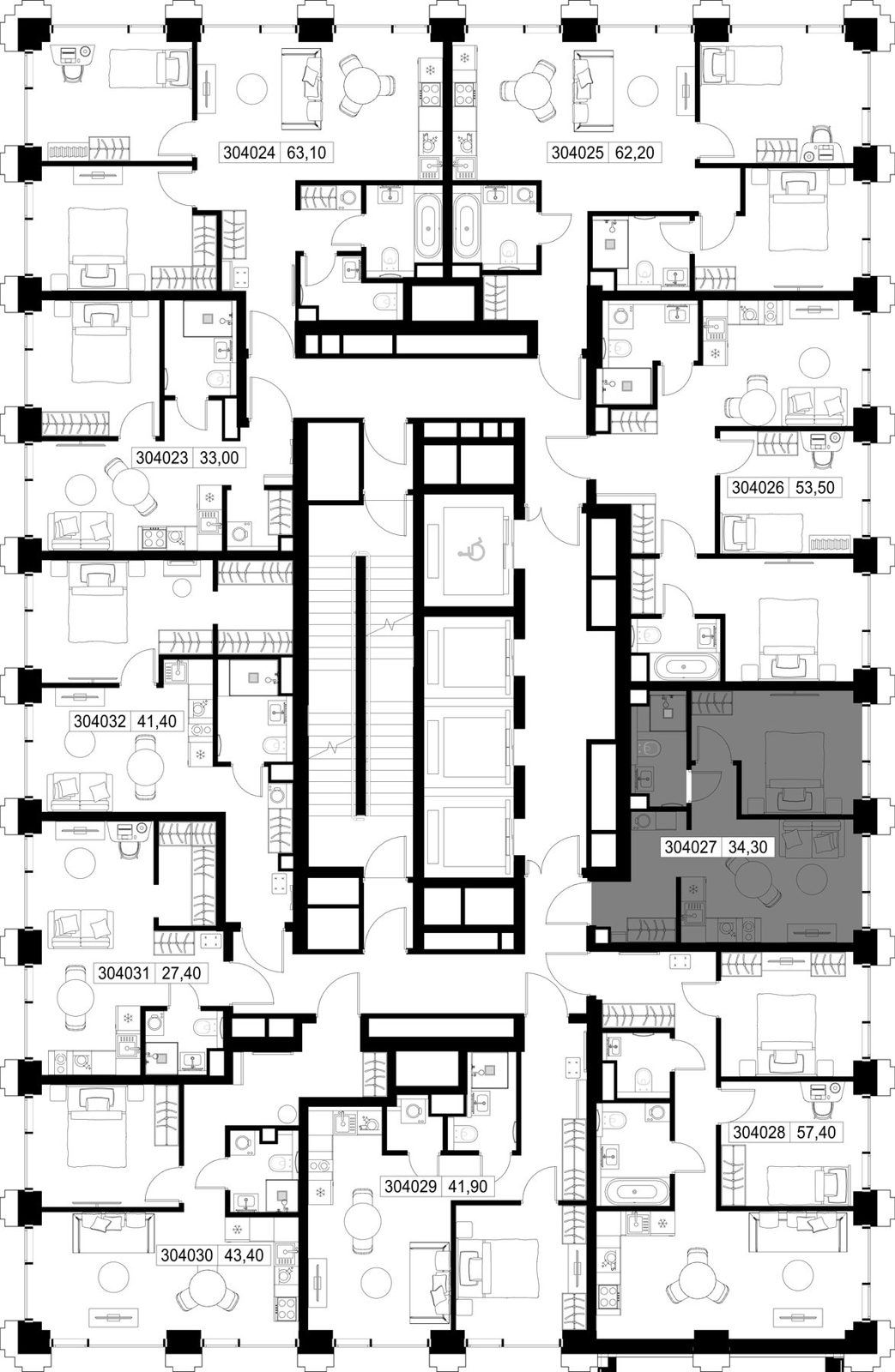 1-комнатная квартира, 34,3 м² — фото 2