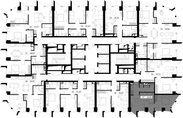 1-комнатная квартира, 43,1 м² — фото 2