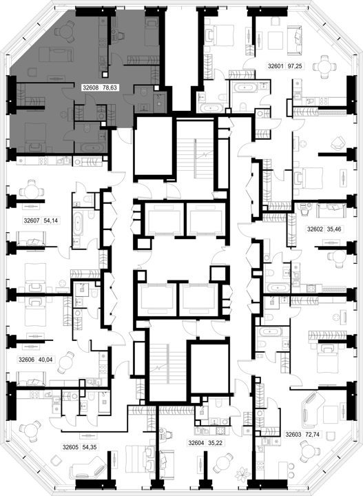 2-комнатная квартира, 78,6 м² — фото 2