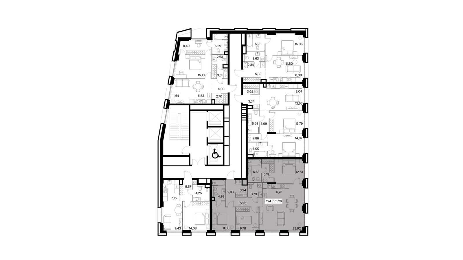 3-комнатная квартира, 101,2 м² — фото 2