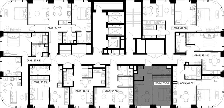 1-комнатная квартира, 33,9 м² — фото 2