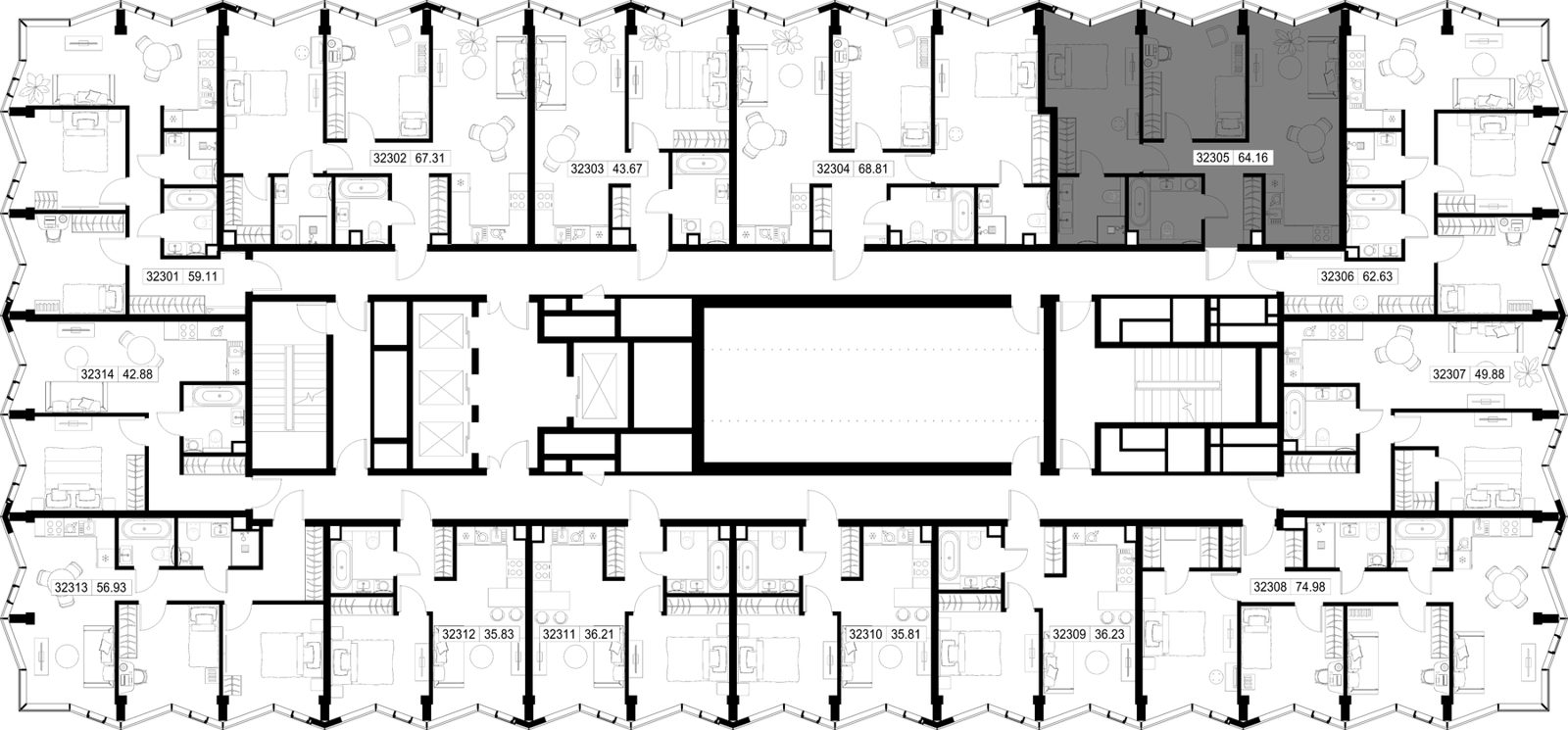 2-комнатная квартира, 64,2 м² — фото 2