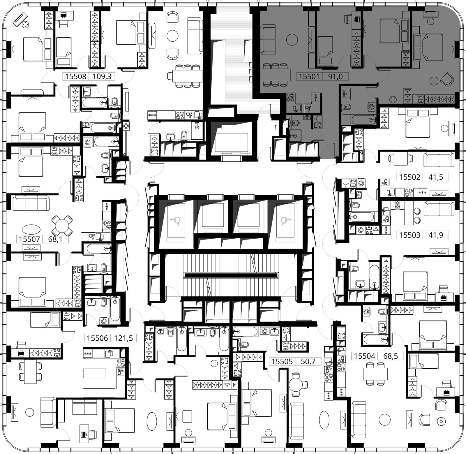 3-комнатная квартира, 91 м² — фото 2