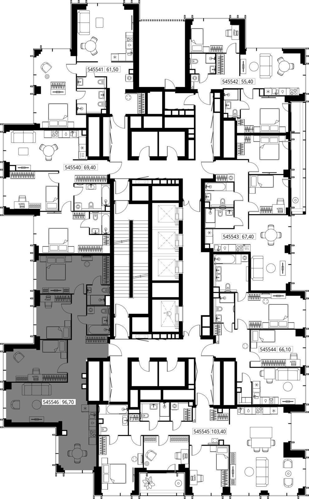 3-комнатная квартира, 96,7 м² — фото 2