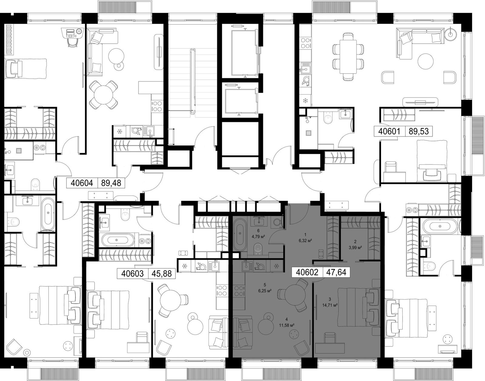 1-комнатная квартира, 47,6 м² — фото 3