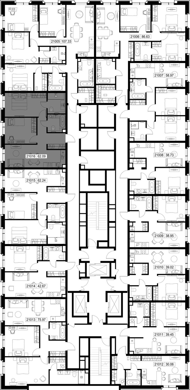 2-комнатная квартира, 62,1 м² — фото 2