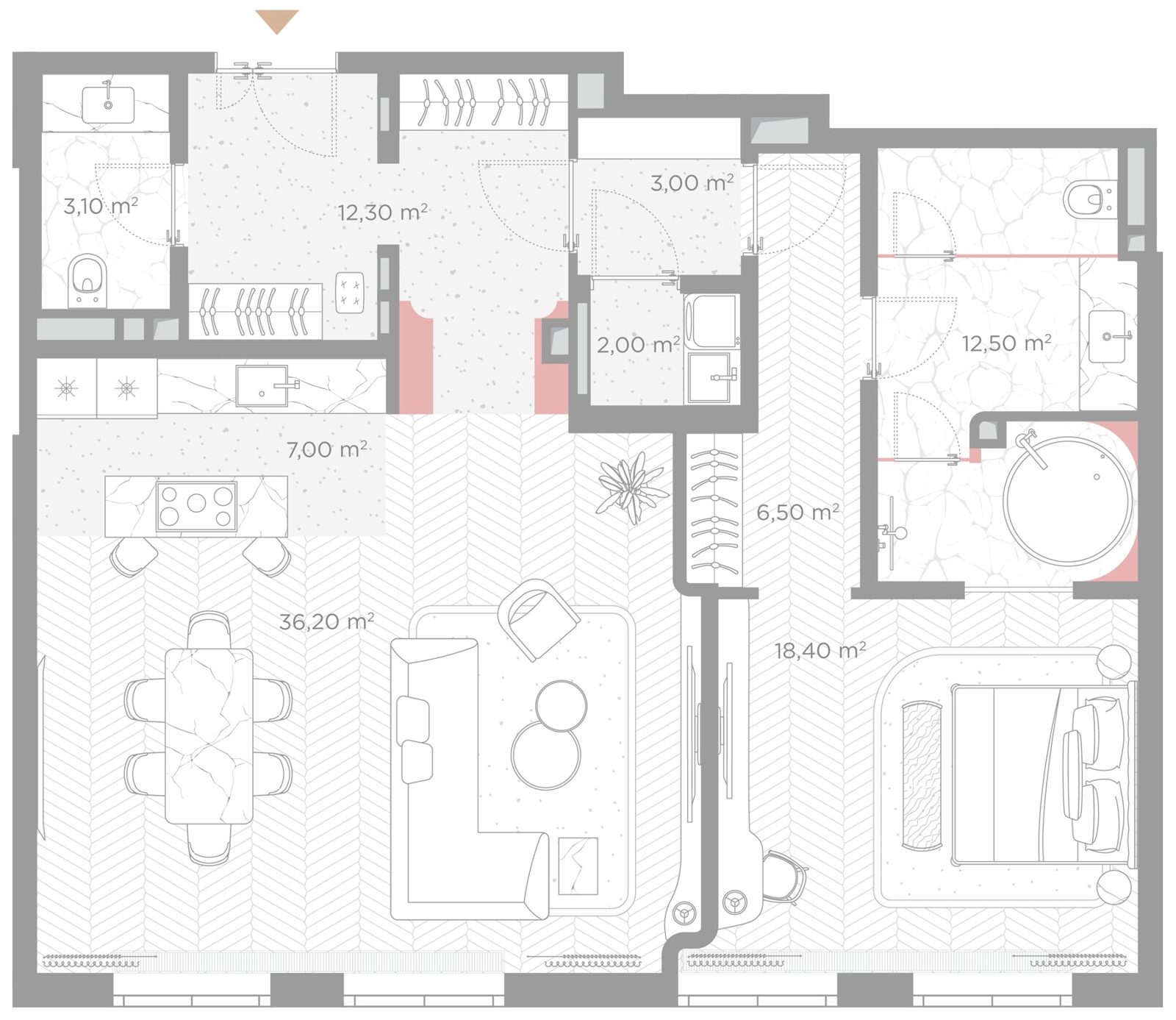 1-комнатная квартира, 101 м²