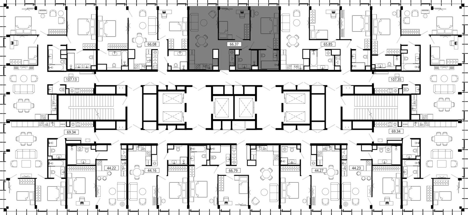2-комнатная квартира, 66,2 м² — фото 2