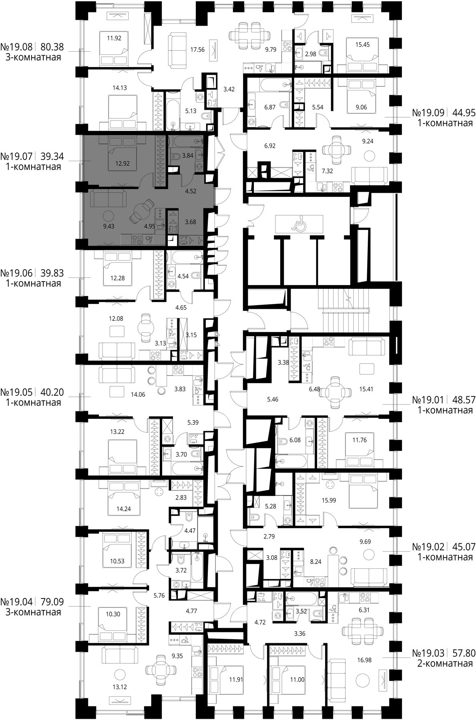 1-комнатная квартира, 39,3 м² — фото 2