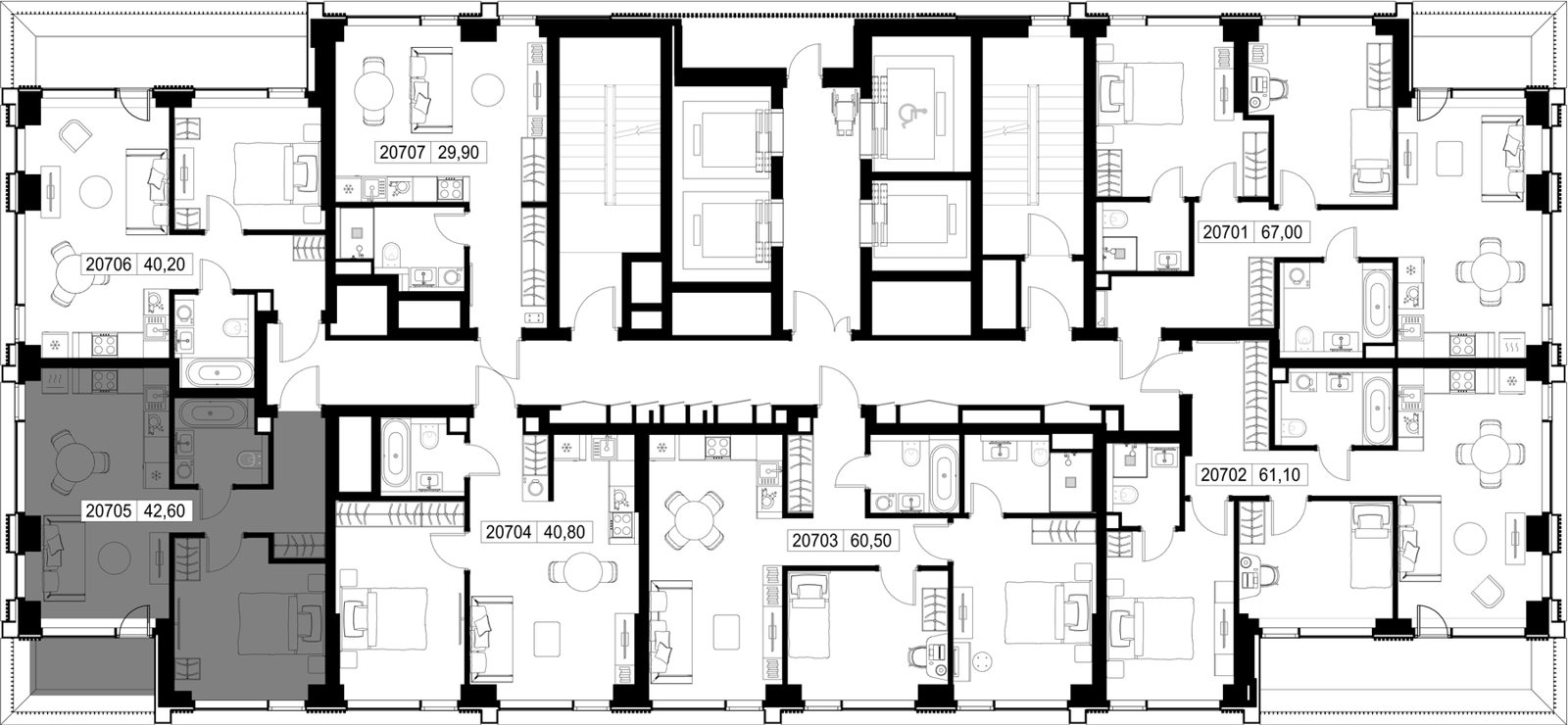 1-комнатная квартира, 42,6 м² — фото 2