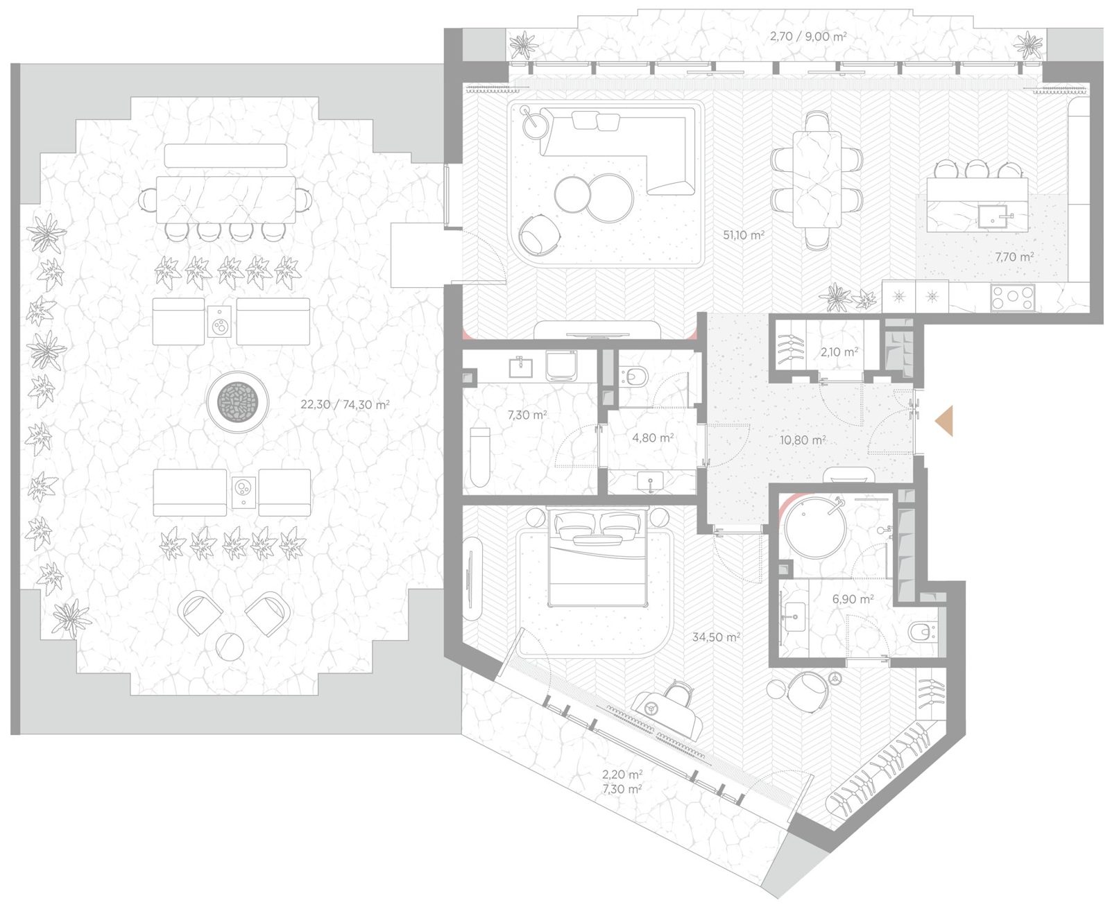 3-комнатная квартира, 152,4 м²