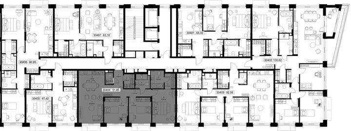 3-комнатная квартира, 91,9 м² — фото 2